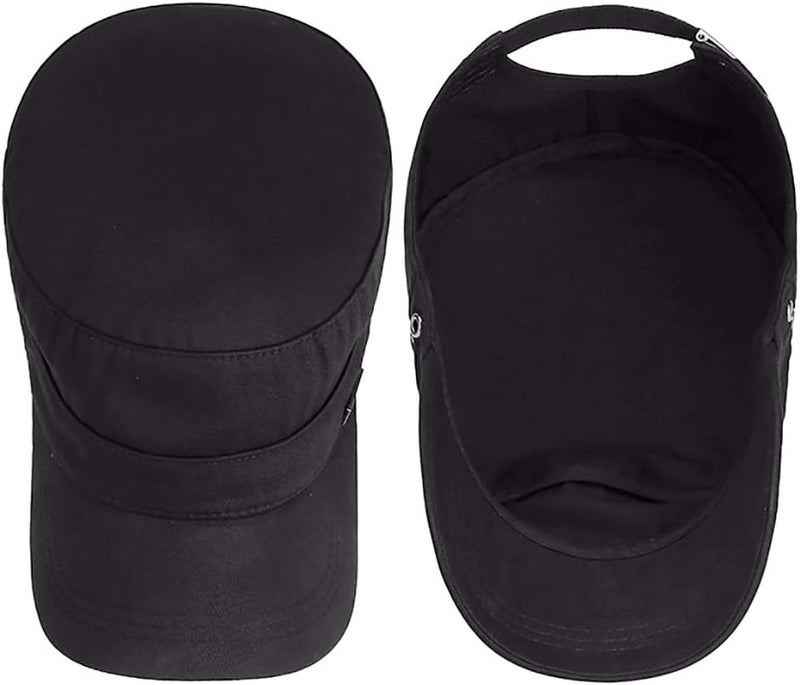 PTDTSHOU Cotton Military Caps for Men Women Unisex Flat Top Hat Adjustable Cadet Army Cap - Image 4